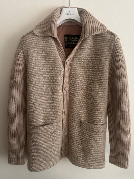 Harris Tweed Sweaters - Vintage Women's Freedom Wear Irish Tweed Wool Sweater Jacket / Cardigan L-XL